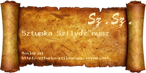Sztupka Szilvánusz névjegykártya